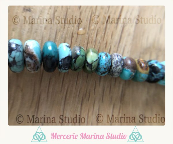 Enfilade turquoise Hubei 40cm pour création collier – Image 3