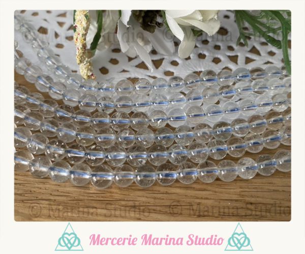 Lot de perles en topaze blanche 8mm ou 6mm ou 4mm non traitées et non chauffées – Image 4