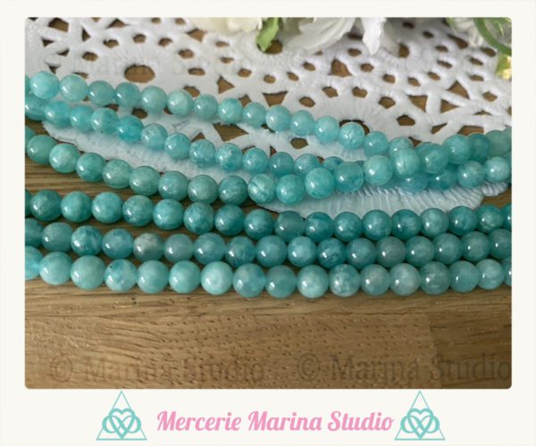 RARE Lot d'amazonite de mozambique 8mm ou 6mm - Qualité Extra A+ – Image 2