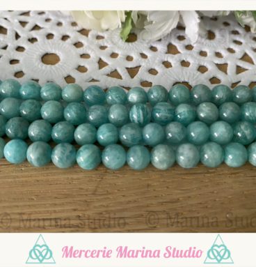 RARE Lot d'amazonite de mozambique 8mm ou 6mm - Qualité Extra A+