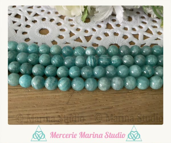 RARE Lot d'amazonite de mozambique 8mm ou 6mm - Qualité Extra A+