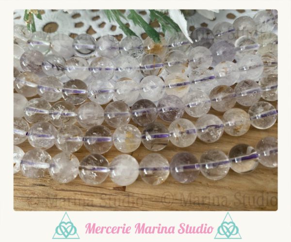 Lot de perles en topaze blanche 8mm ou 6mm ou 4mm non traitées et non chauffées – Image 3
