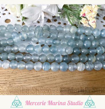 RARE: Lot de 10 perles en calcite bleue 8mm 6mm qualité Extra a+