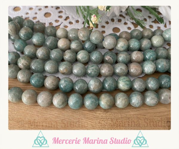 Enfilade amazonite 8mm du Pérou