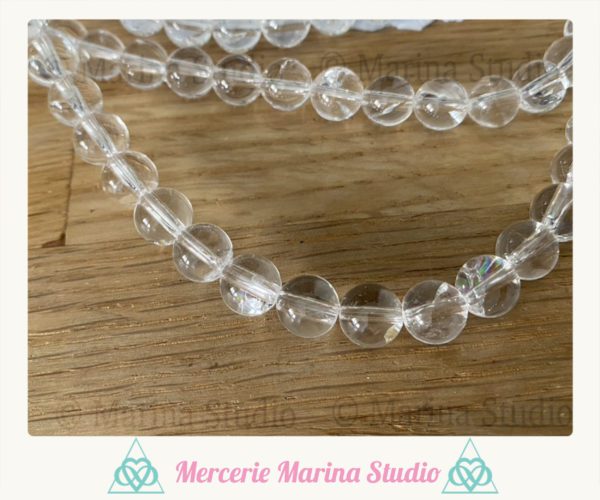 RARES Lot de perles en quartz lémurien 8mm - quartz arc-en-ciel – Image 3