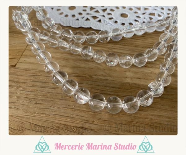 RARES Lot de perles en quartz lémurien 8mm - quartz arc-en-ciel