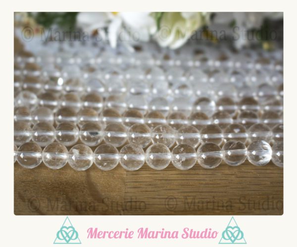 10 Perles de cristal de roche quartz 8mm ou 6mm ou 4mm – Image 2