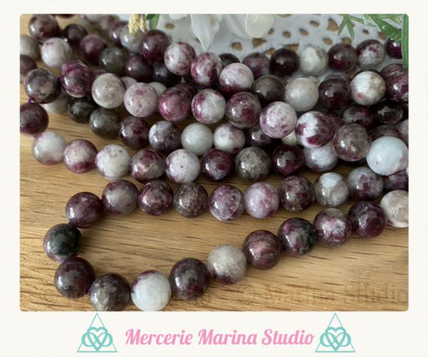 Lot de perles en tourmaline rubélite A+ en 8mm ou 6mm – Image 2