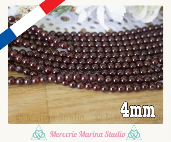 Lot de perles en grenat rhodolite 8mm ou 6mm ou 4mm origine Mexique. – Image 3
