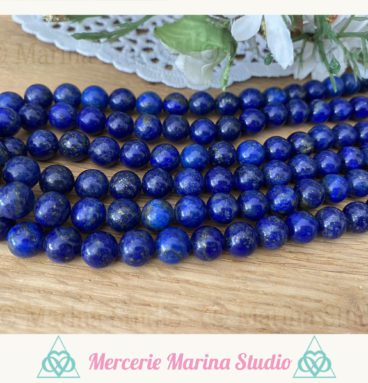 Perles en lapis lazuli naturelle 10mm 8mm ou 6mm ou 4mm non teintées