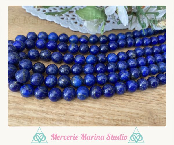 Perles en lapis lazuli naturelle 10mm 8mm ou 6mm ou 4mm non teintées