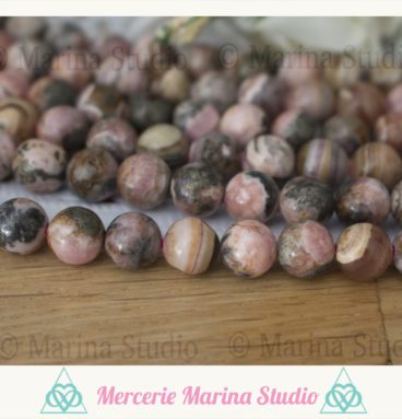 RARES lot de perles en rhodochrosite 8mm 6mm d'argentine qualité AB