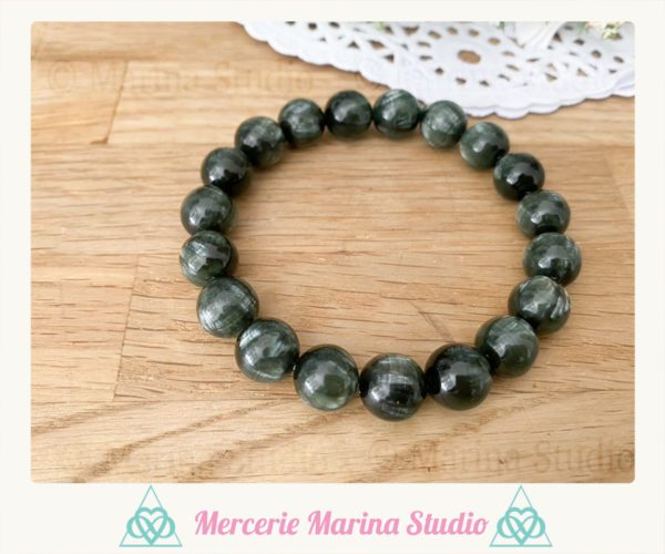 RARE Superbe bracelet en seraphinite de russie - bracelet clinochlore – Image 2