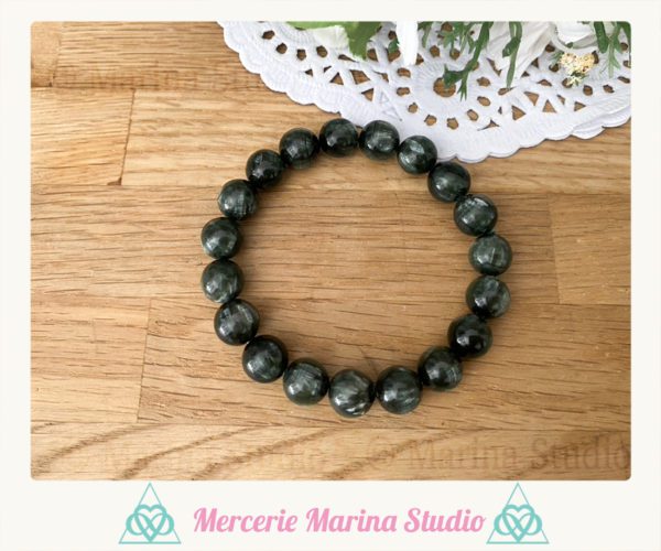 RARE Superbe bracelet en seraphinite de russie - bracelet clinochlore