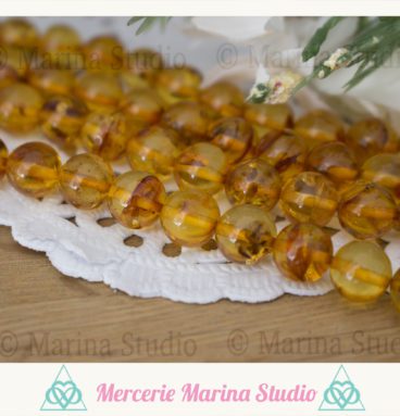 RARE Lot de véritables perles en Ambre baltique 8mm ou 6mm