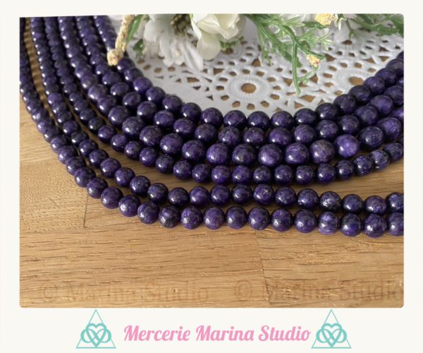 Lot de perles en charoite 8mm ou 6mm Qualité A - origine Russie – Image 2
