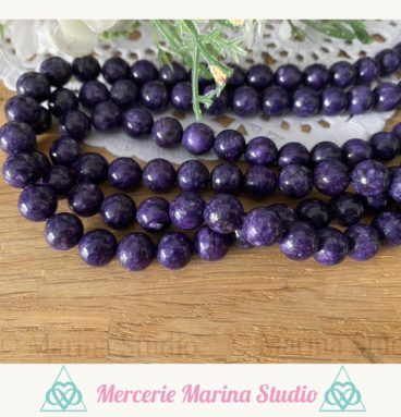 Lot de perles en charoite 8mm ou 6mm Qualité A - origine Russie