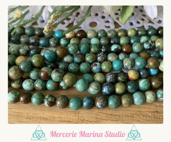 RARES Lot de perles en turquoise naturelles 8mm ou 6mm – Image 2