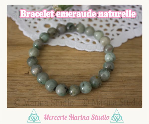 RARE Bracelet en émeraude naturelle largeur 18,5cm