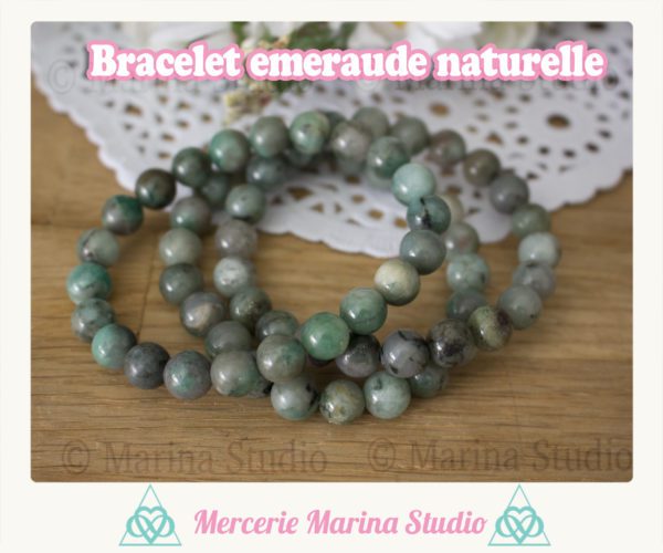 RARE Bracelet en émeraude naturelle largeur 18,5cm – Image 2