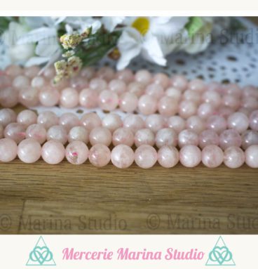 10 Véritables perles en morganite rose A+ de Madagascar 8mm ou 6mm