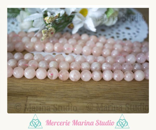 10 Véritables perles en morganite rose A+ de Madagascar 8mm ou 6mm