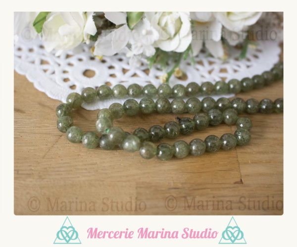 RARE Lot 10 de perles en grossularite grenat vert A+ 7mm ou 6mm – Image 2