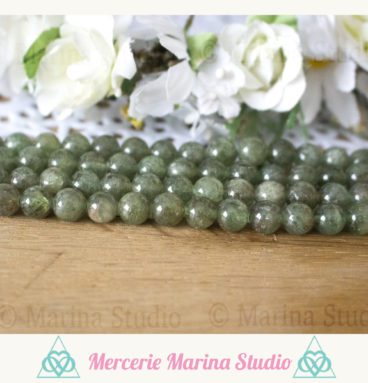 RARE Lot 10 de perles en grossularite grenat vert A+ 7mm ou 6mm
