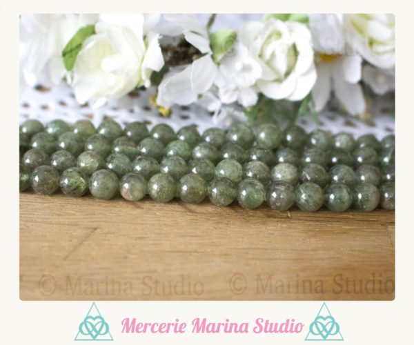 RARE Lot 10 de perles en grossularite grenat vert A+ 7mm ou 6mm