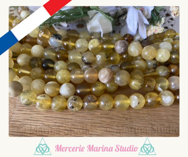 Lot de perle en opale jaune 8mm - perle en opale chemin de vie - 100% naturelles – Image 2