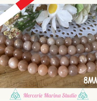 10 perles pierres de lune orange 8mm ou 6mm perles naturelles non teintées et non chauffées