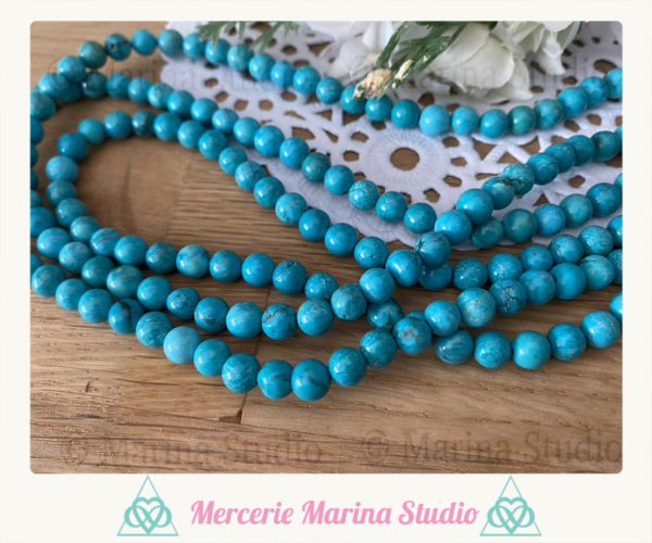 Lot de 10 perles en turquoise 8mm ou 6mm - turquoise de tucson – Image 2