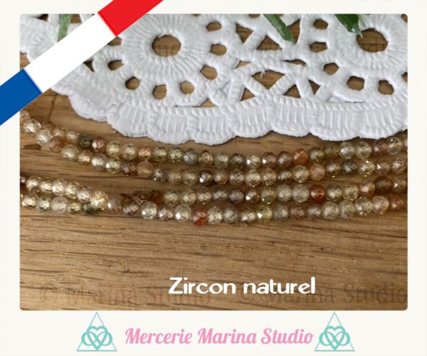 RARE lot de perles en zircon 3mm à facettes rondes