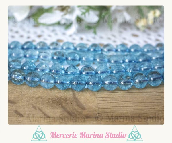 Lot de perles en topaze de synthèse A+ 8mm ou 6mm