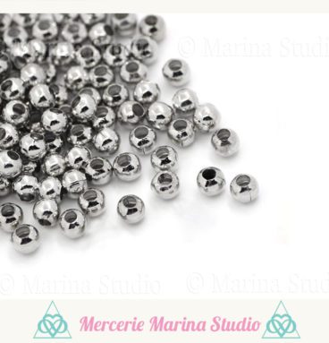 Lot de 10 perles rondes en acier inoxydable 6mm, 5mm, 4mm , 3mm, 2mm