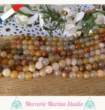 Lot de 10 perles en jade multi couleur 8mm ou 6mm naturelles