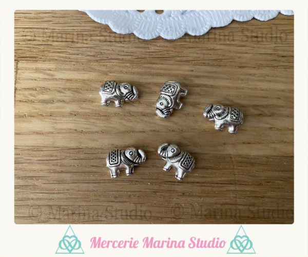 Lot de perles éléphant porte bonheur
