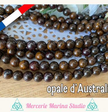 RARE Lot de perles en opale boulder d'Australie 8mm