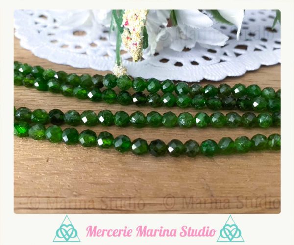 Lot de perles en diopside à facettes 4,2mm A+ origine Russie