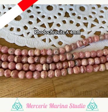 Enfilade de perles en rhodochrosite 4,2mm origine Argentine