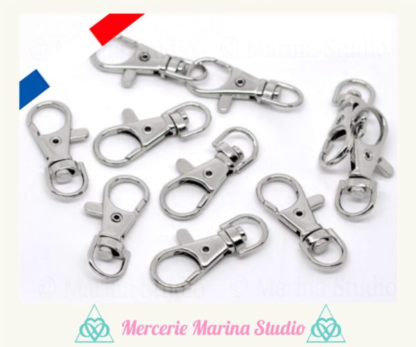 Destockage 10 porte-clés avec mousqueton environ 4cm