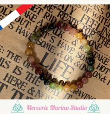 Bracelet en tourmaline multi couleur qualité Extra A+