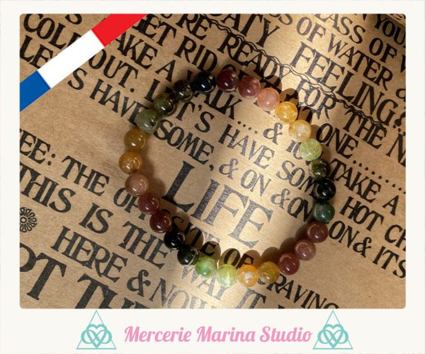 Bracelet en tourmaline multi couleur qualité Extra A+