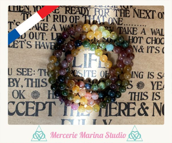 Bracelet en tourmaline multi couleur qualité Extra A+ – Image 3