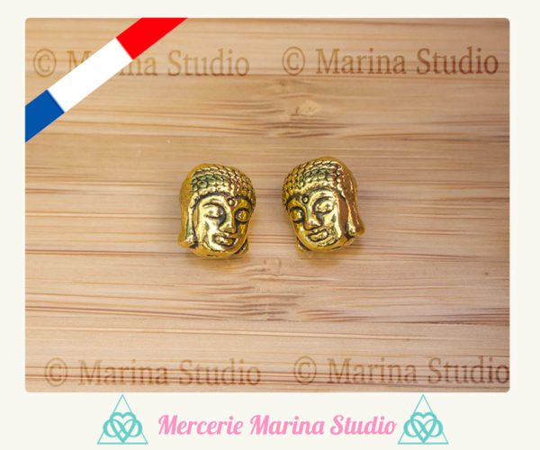Lot de perles bouddha doré très détaillées