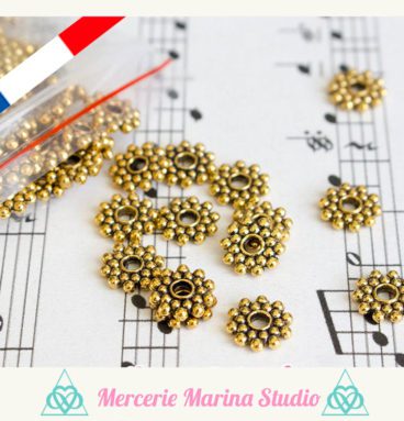 10 Superbes intercalaires flocon de neige couleur or ancien