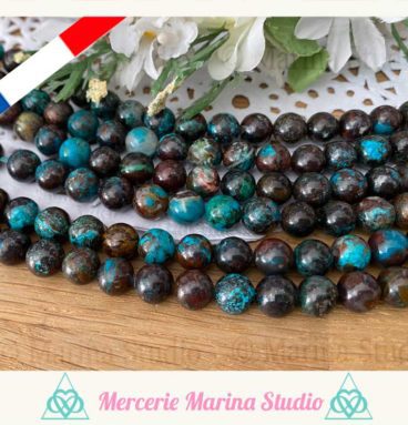 RARES lot de perles en chrysocolle  8mm ou 6mm Extra A+