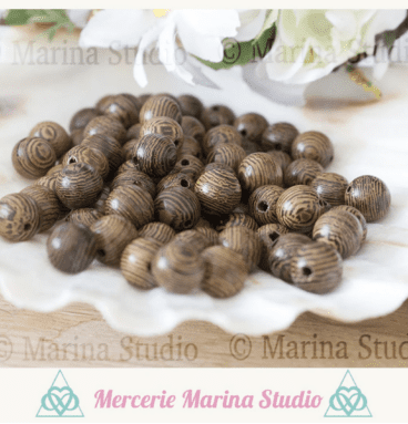 Lot de perles en bois wengé 8mm ou 6mm Origine: Afrique
