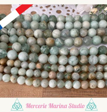 Lot de 10 perles en jade de burma couleur émeraude 8mm ou 6mm de Myamar
