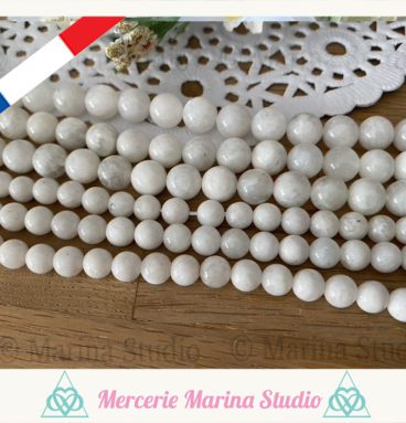 10 perles en pierre de lune blanche naturelle non teintée et non chauffée